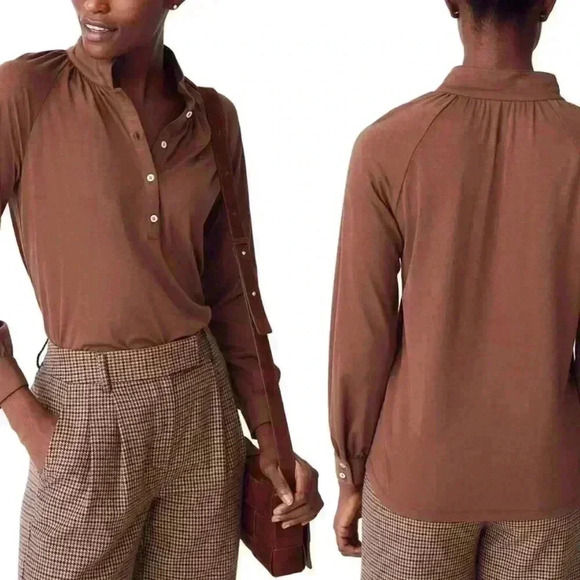 J McLaughlin Sayer Shirt Size Large Brown - Picture 1 of 6